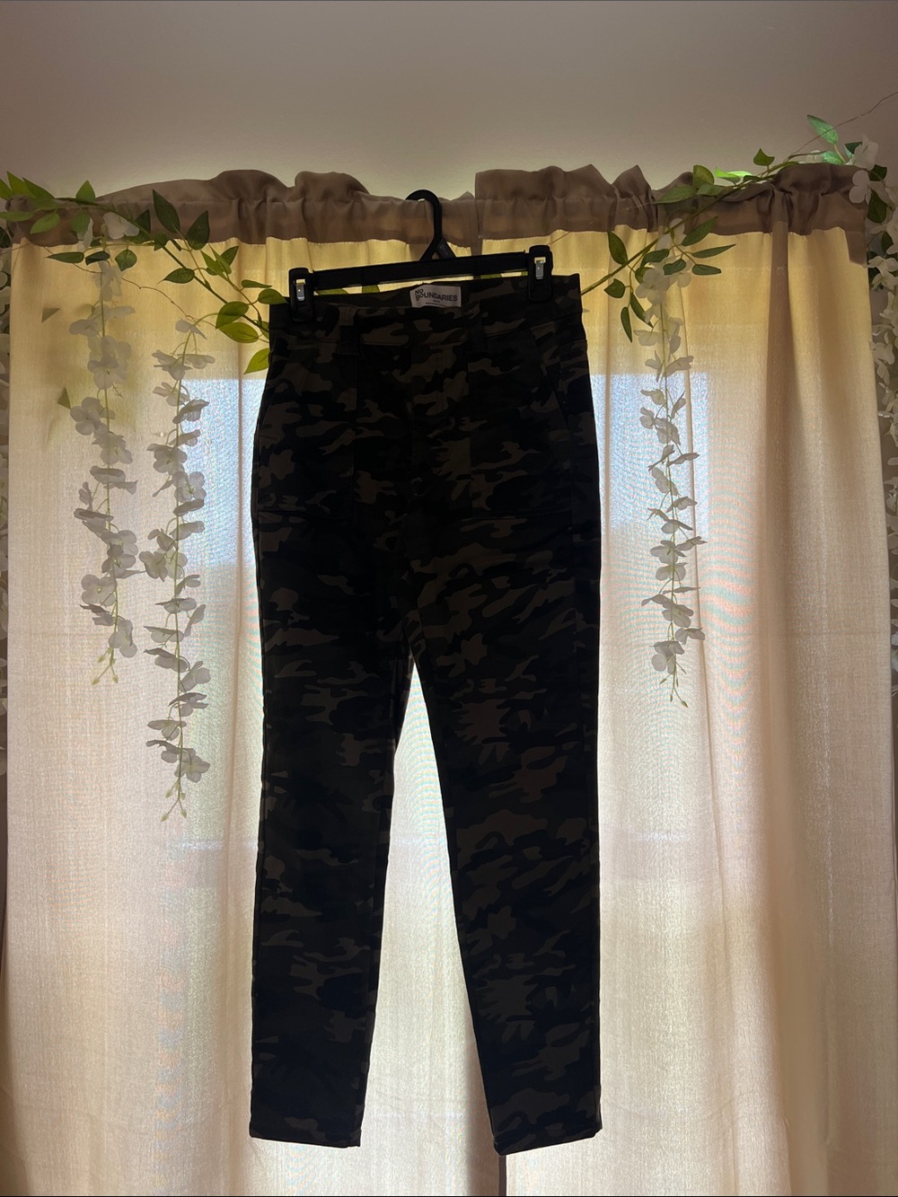 No Boundaries Olive and Black Camo Skinny Pants